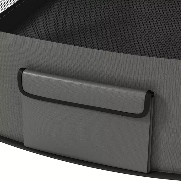 PawHut Foldable Dog Pen with Storage Bag for Indoor/Outdoor Use, Portable Pet playpen, with Ground Stakes - Grey - 8