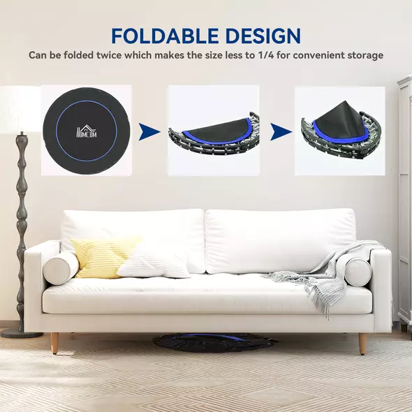 HOMCOM 48" Foldable Mini Fitness Trampoline, with Adjustable Foam Handle, Blue - 5