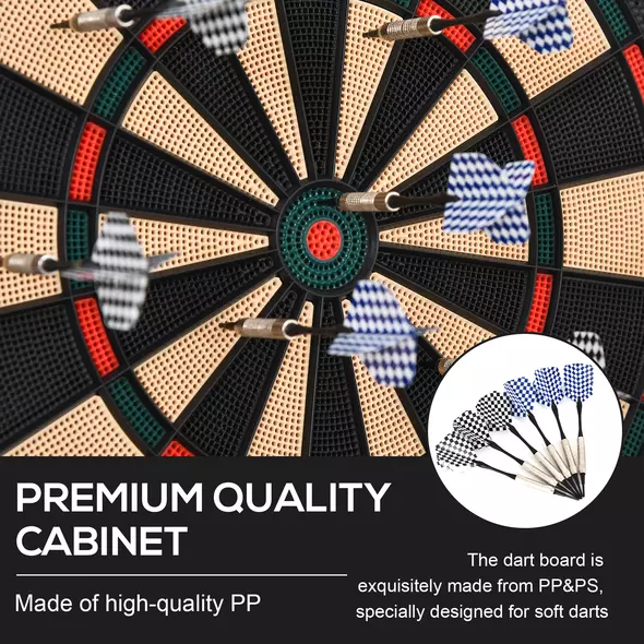 HOMCOM LCD Electronic Dartboard Set Features 26 Games w/ 185 Variations and Include 6 Darts Multi-Game Option Ready-to-Play - 7