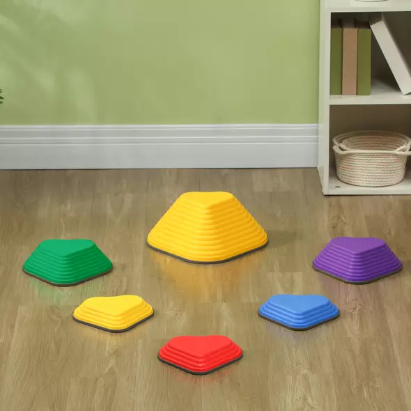 AIYAPLAY 6-Piece Heart-Shaped Kids Balance Stepping Stones and Motor Skills, Multicoloured - 9