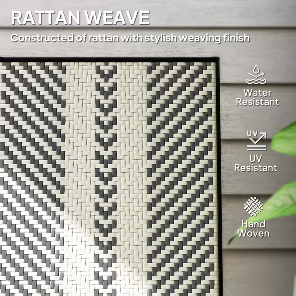 Outsunny Rattan Reclining Garden Chairs - Black - 6