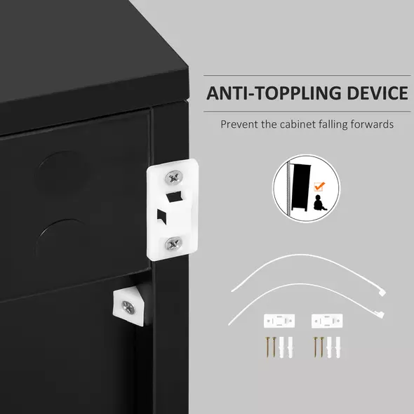 HOMCOM High Gloss Frame Sideboard, Push-Open Design with 2 Drawers for Living Room, Bedroom, 74H x 79W x 36Dcm, Black - 7