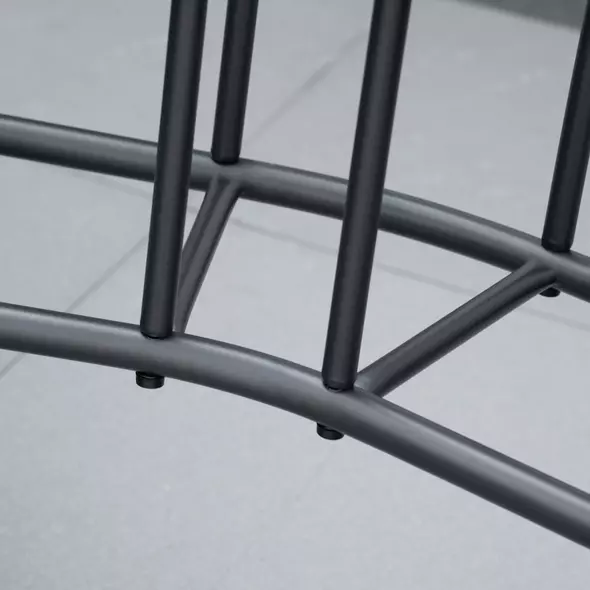 Outsunny Gliding Jack and Jill Seat, with Glass-Top Table - Black - 8