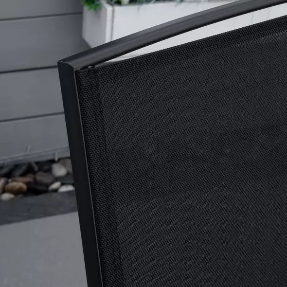 Outsunny Gliding Jack and Jill Seat, with Glass-Top Table - Black - 7