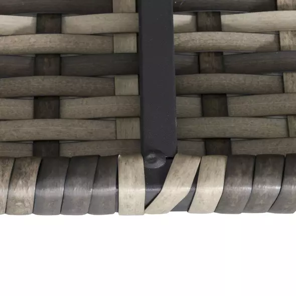 Outsunny Outdoor PE Rattan Corner Sofa, Garden Wicker Furniture Single Sofa Chair w/ Cushions, Deep Grey - 7