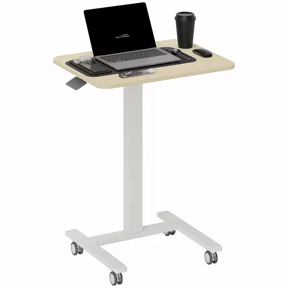 Vinsetto 68-108cm Height Adjustable Work Desk - Wood-Effect/White - 1