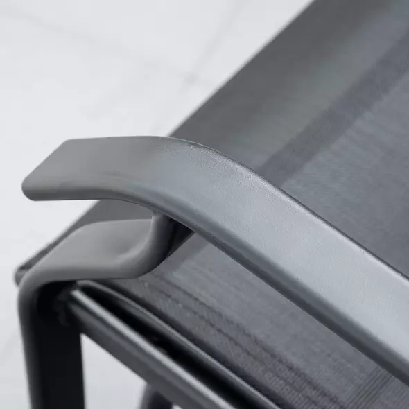 Outsunny Gliding Jack and Jill Seat, with Glass-Top Table - Black - 9