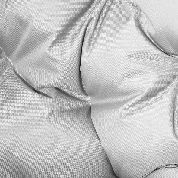 Outsunny 2 Seater Egg Chair Outdoor, Folding Weave Garden Furniture Chair with Cushion, Cup Pockets - Light Grey - 8