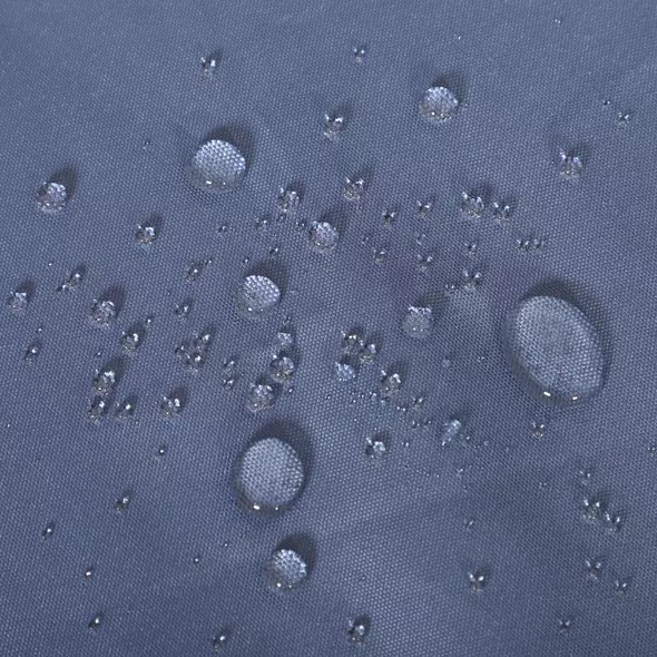 Outsunny Outdoor PE Rattan Garden Furniture with Cushioned, Patio Wicker Conversation Furniture Set, Round Daybed with Retractable Canopy, Coffee Table and Three Pillows, Grey/Blue Grey - 9