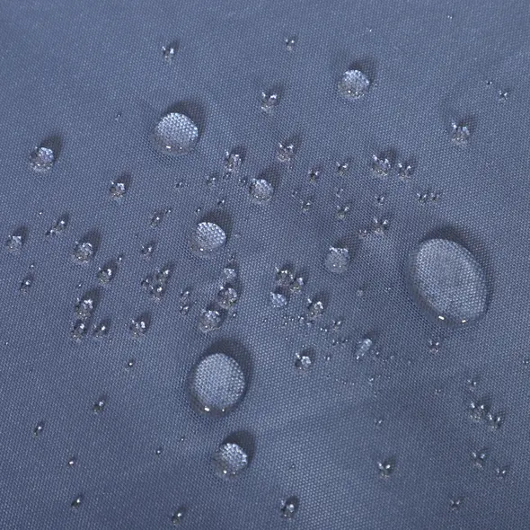 Outsunny Outdoor PE Rattan Garden Furniture with Cushioned, Patio Wicker Conversation Furniture Set, Round Daybed with Retractable Canopy, Coffee Table and Three Pillows, Grey/Blue Grey - 9