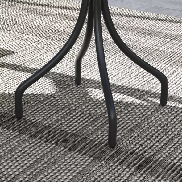 Outsunny Φ66cm Galvanised Steel Garden Table - Grey - 9