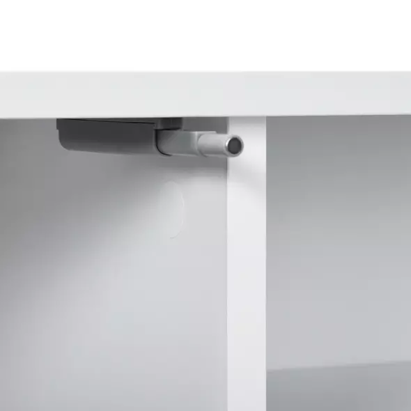 HOMCOM Floating TV Stand Cabinet for TVs up to 60", Wall Mounted TV Unit with Open Shelf, Storage Cupboards and Cable Management for Living Room, White - 9