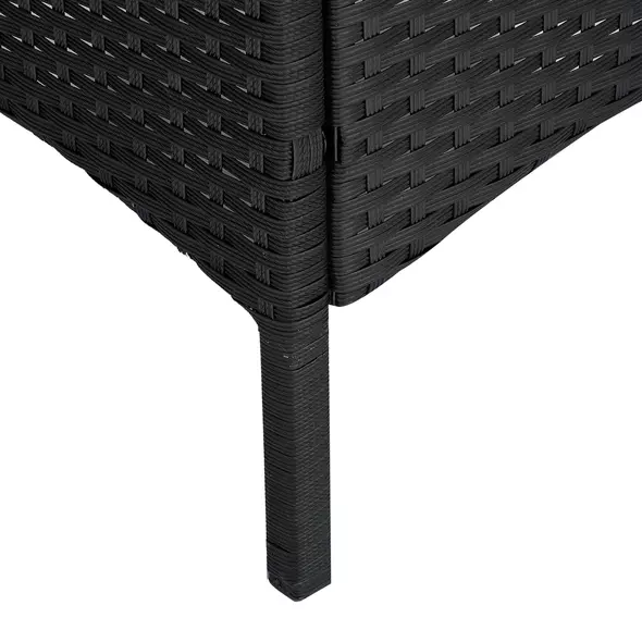 Outsunny 2 Seater Rattan Bistro Set, Steel-Black - 8