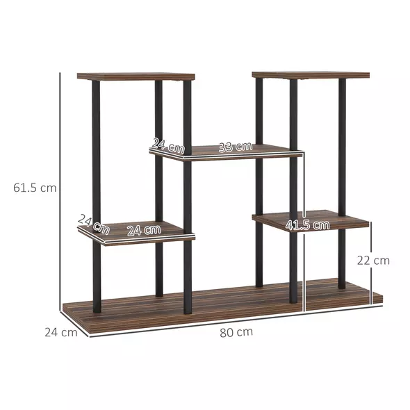 Outsunny Four-Tier Wooden Shelf Plant Stand - 3