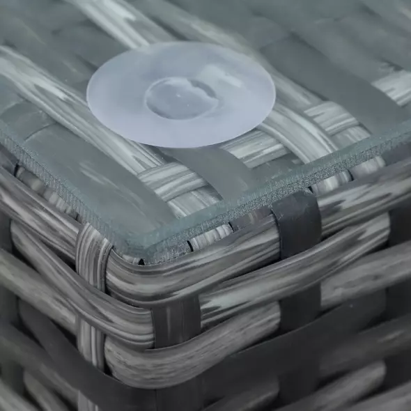 Outsunny 8 Piece Rattan Corner Sofa Set with Wide & Deep Seat, Assembled Aluminium PE Rattan Garden Furniture Set with Thick Cushions and Glass Top Table for Outdoor, Conservatory, Grey - 8