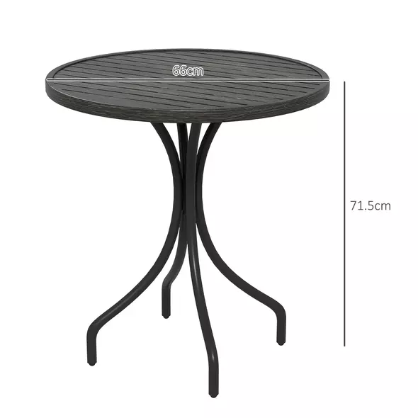 Outsunny Φ66cm Galvanised Steel Garden Table - Grey - 3