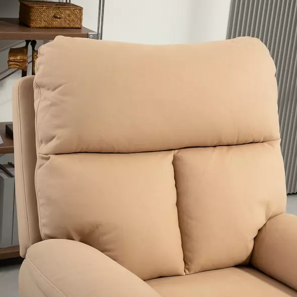 HOMCOM 140° Manual Reclining Armchair, with Footrest - Light Brown - 8