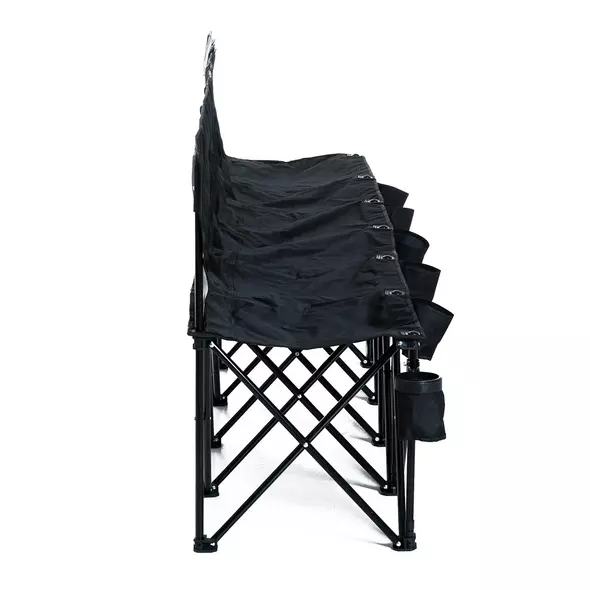 Outsunny 6 Seater Folding Camping Chair with Cup Holder & Carry Bag - Black - 8