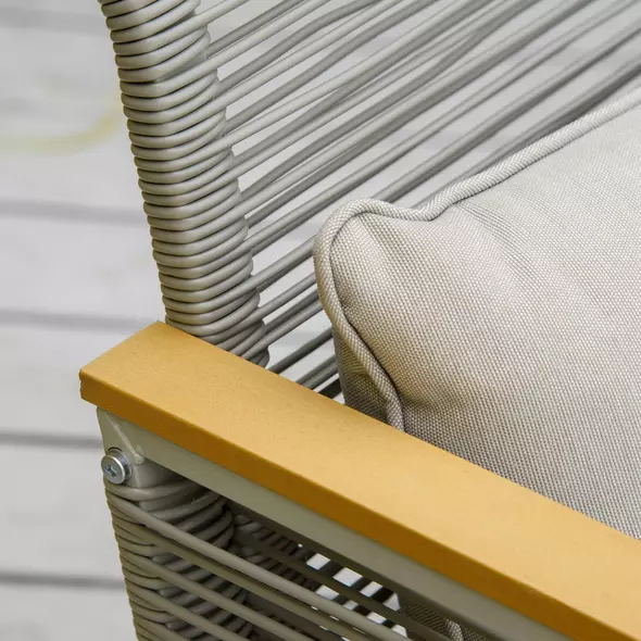 Outsunny 4 Pieces Rattan Garden Furniture Set - Grey - 8