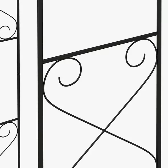 Outsunny Decorative Garden Arch, with Gate - Black - 9