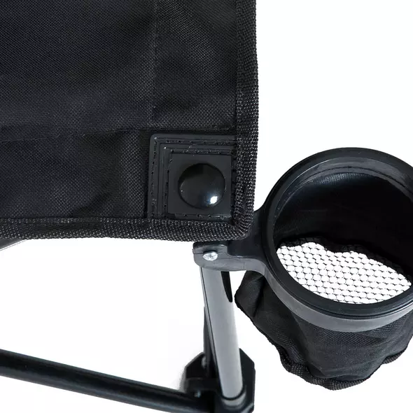 Outsunny 6 Seater Folding Camping Chair with Cup Holder & Carry Bag - Black - 9