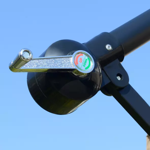 Outsunny 2.7m Cantilever Parasol Banana Sun Umbrella with Crank Handle and Cross Base for Outdoor Hanging Sun Shade Light Brown - 9