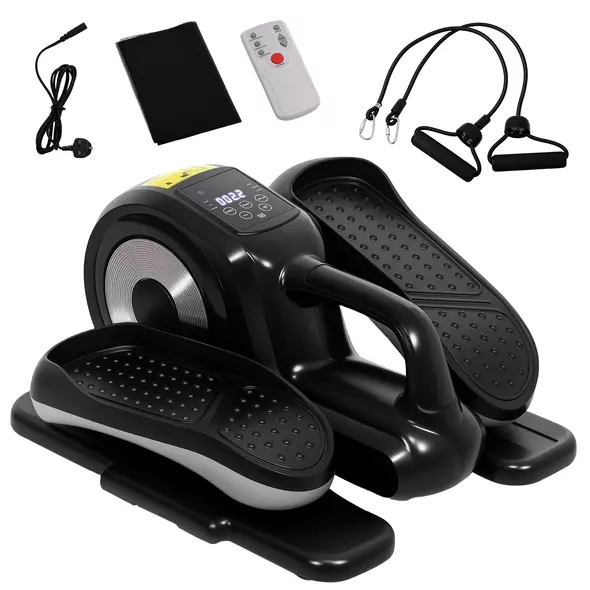 SPORTNOW Under Desk Electric Elliptical Machine for Home, Sit Down Pedal Exerciser for Seniors with 12 Programs, LCD Monitor, Compact with Remote Control & Non-Slip Pad - 1