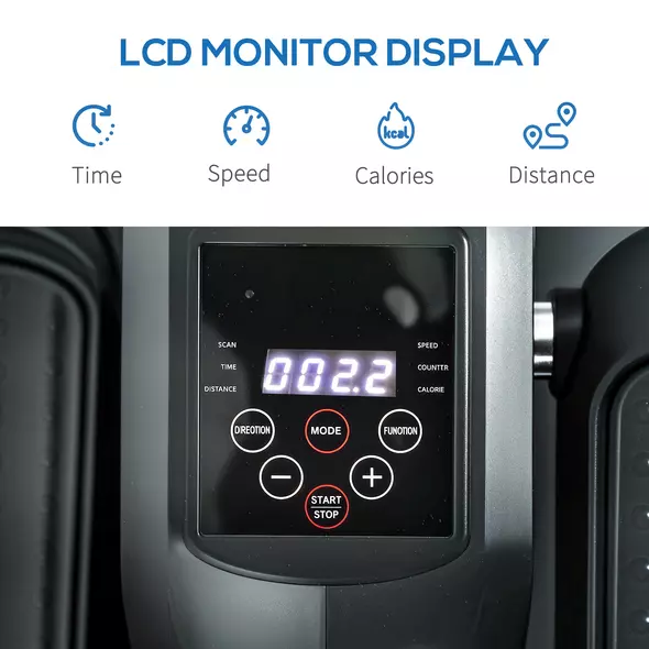 SPORTNOW Under Desk Electric Elliptical Machine for Home, Sit Down Pedal Exerciser for Seniors with 12 Programs, LCD Monitor, Compact with Remote Control & Non-Slip Pad - 6