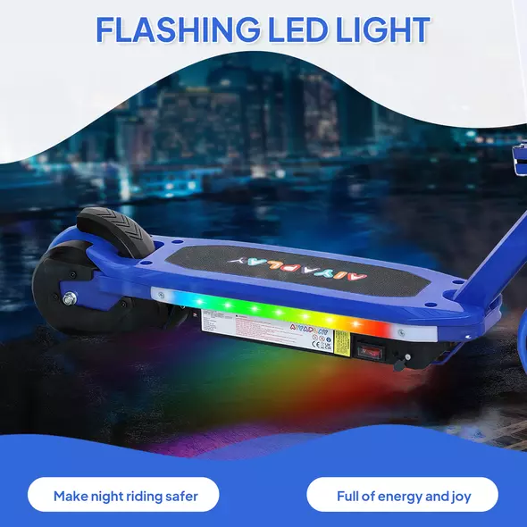 AIYAPLAY Electric Scooter for Kids 6-14 Years, with Colourful Lights, Blue - 4