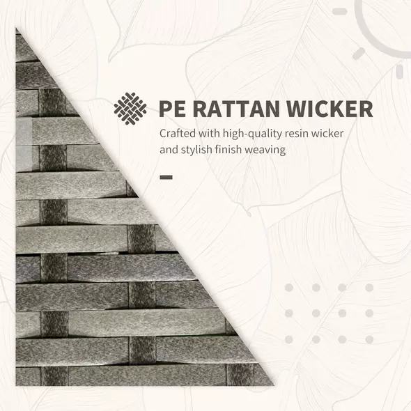 Outsunny 3 Pieces Rattan Bistro Set, Wicker Garden Furniture Set with Storage Coffee Table and Chairs, Thickened Cushions for Outdoor, Patio, Balcony, Orange - 7