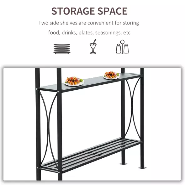 Outsunny 2.5 x 1.5m BBQ Tent Canopy Patio Outdoor Awning Gazebo Party Sun Shelter - Coffee - 5