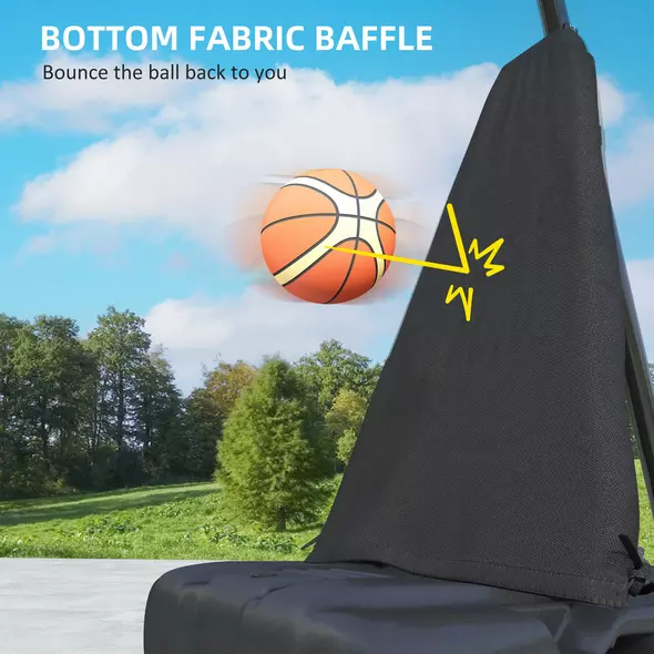 SPORTNOW 245-305cm Adjustable Basketball Hoop and Stand, with Wheels, Red - 6