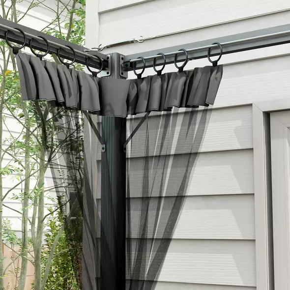 Outsunny 3 x 3m Aluminium Frame Pergola, with Retractable Roof - Dark Grey - 8