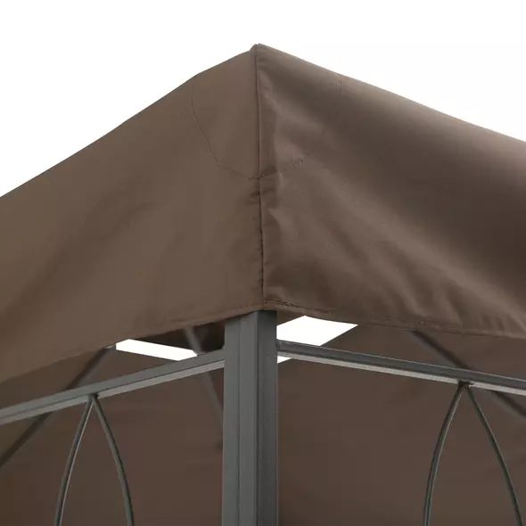 Outsunny 3x4m Gazebo Replacement Roof Canopy 2 Tier Top UV Cover Garden Patio Outdoor Sun Awning Shelters, Brown  (TOP COVER ONLY) - 9