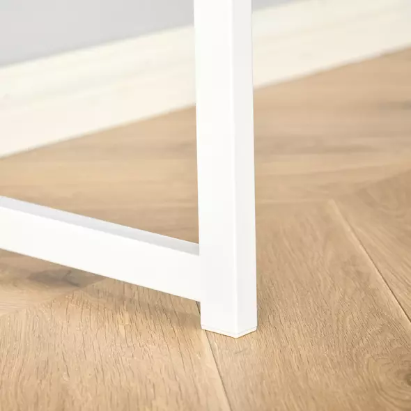 HOMCOM Folding Desk, L Shaped Desk, Corner Computer Desk with 2-Tier Storage Shelf for Home Office, Study Room, Workstation, Easy Assembly, 120 x 72.5 x 76.5cm, Oak Tone - 8