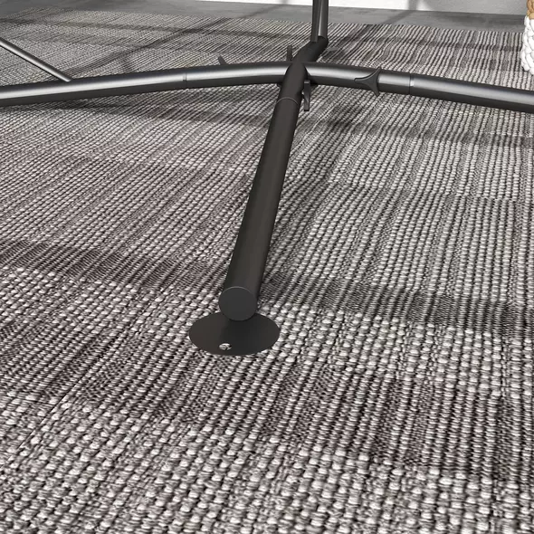 Outsunny Hammock Chair Stand, Hanging Heavy Duty Metal Frame Hammock Stand with Chain, for Hanging Hammock Air Porch Swing Chair, Egg Cahir, Indoor & Outdoor Use, Black - 9