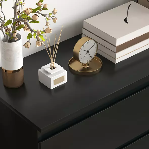 HOMCOM Chest of Three Drawers - Black - 8