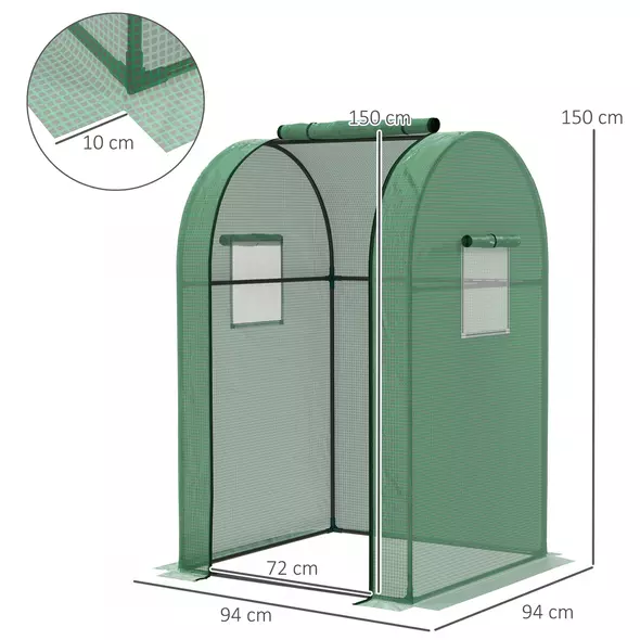 Outsunny 94 x 94cm Mini Portable Greenhouse - Green - 3