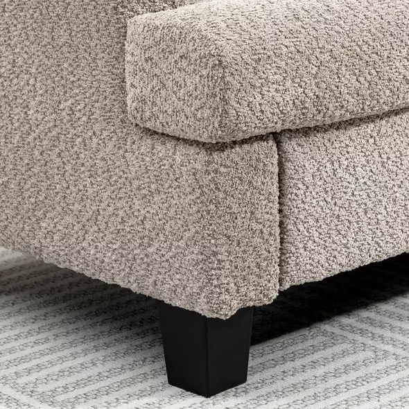 HOMCOM Two-Seater Chenille Sofa - Light Brown - 8