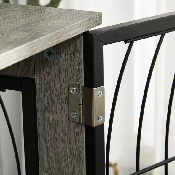 PawHut Dog Crate Furniture End Table w/ Plush Washable Cushion, Lockable Door, for Large Dogs - 9