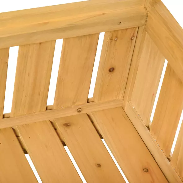 Outsunny 2-Seater Garden Storage Bench for Patio Wood Porch Decor Outdoor Seating - 8