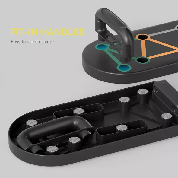 SPORTNOW Foldable Push Push Up Board with Non-Slip Pads, for Chest, Arms, Shoulders, Black - 6