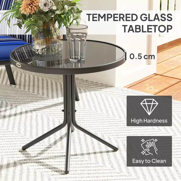 Outsunny Three-Piece Reclining Chair Set - Blue - 5