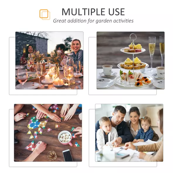 Outsunny Extendable Garden Table 135-270cm x 90cm x 75cm, 10 Seater Outdoor Dining Table with Aluminium Frame for Lawn, Balcony and Backyard, Grey - 6