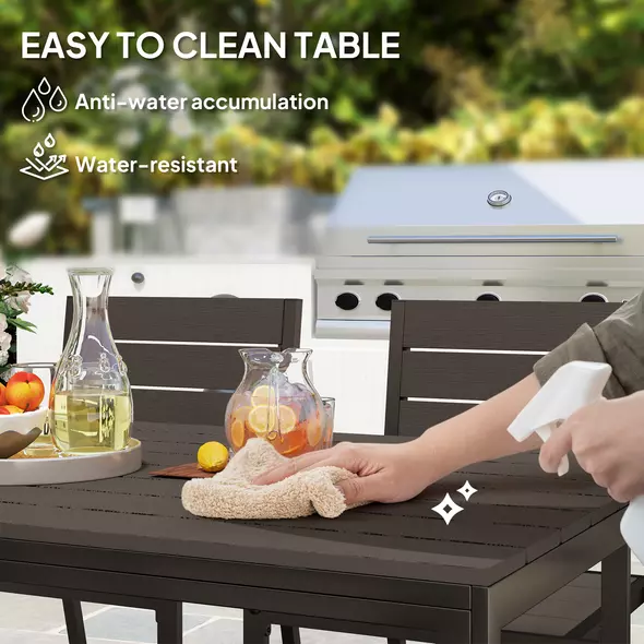 Outsunny Seven-Piece Outdoor Dining Set - Brown - 7