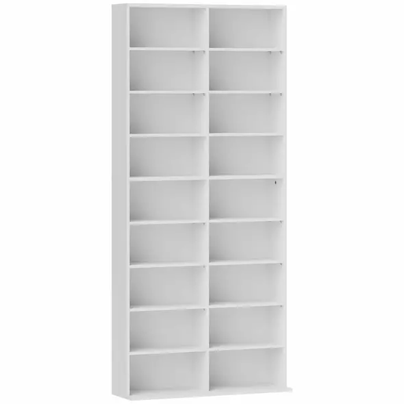 HOMCOM 640 CD Storage Tower - White - 1