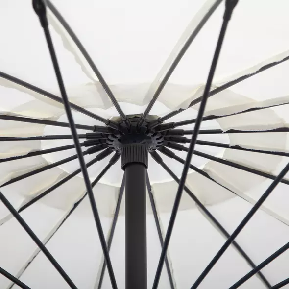 Outsunny 3(m) Cantilever Umbrella 18 Ribs & Vents Adjustable Angle for Patio Cream White - 8