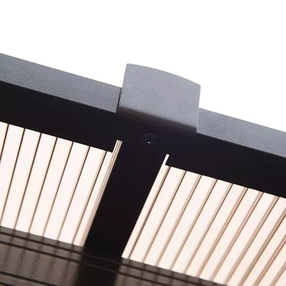 Outsunny 3 x 3.6(m) Hardtop Gazebo Canopy with Polycarbonate Roof and Aluminium Frame, Garden Pavilion with Mosquito Netting and Curtains, Brown - 7