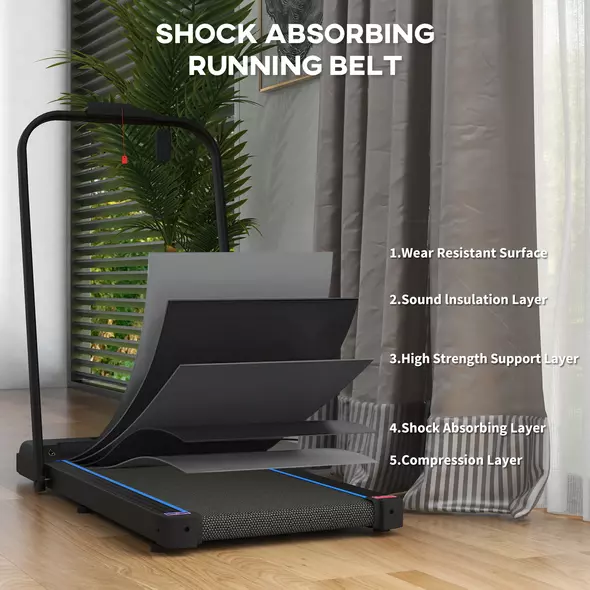 SPORTNOW 2.5HP Walking Pad, 1-6km/h Folding Treadmill with Remote Control and LED Display for Home Gym Office, Blue - 7