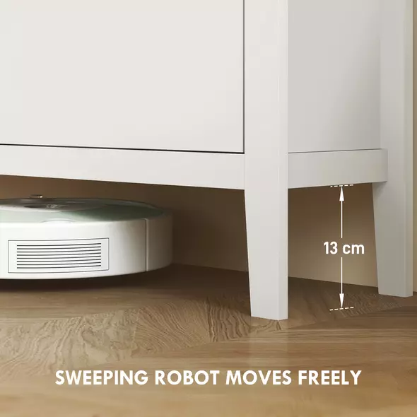 HOMCOM Modern Four-Drawer Shoe Cabinet - White - 6